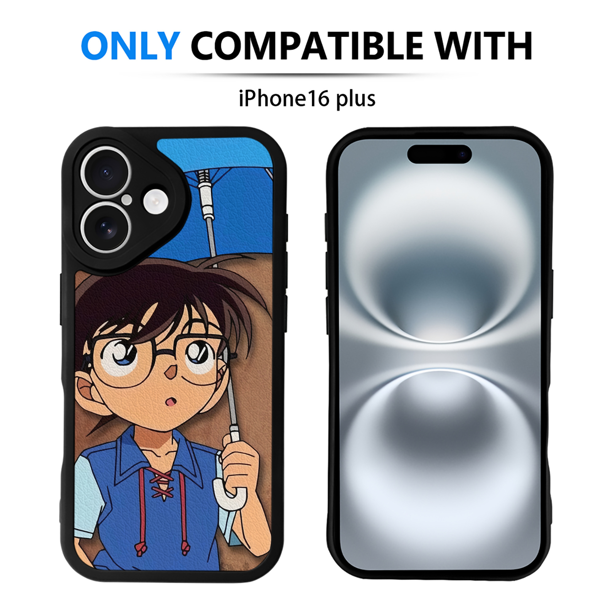 （画像用） 名探偵コナン Detective Conan 【iPhone 16シリーズ対応】シリコンスマホケース（レザー調） 材質：シリコン